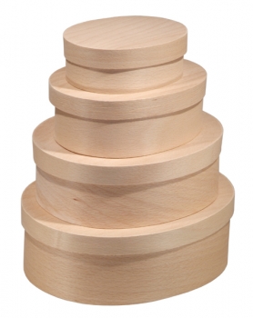 Spanschachtel, oval, im Satz 1-4