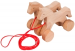 Hoppelpferde aus Holz zum Ziehen