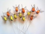 Deko Bienen am Draht, 12 Stück